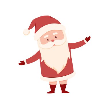 Noel Baba 'nın Noel tebrik kartı için şirin çizgi film karakteri