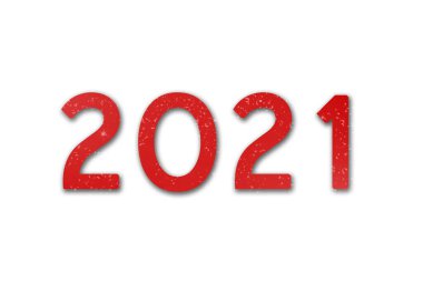 2021 yılı beyaz arkaplan, yeni yıl, tasarım için görüntü izole metni