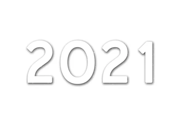 Year 2021 Text Isolated White Background New Year Image Design — Stock Photo, Image