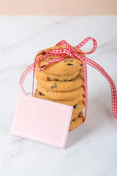 Valentine Day Cookies Glass Jar Wooden Background Valentine Day Cookies — Stock Photo, Image