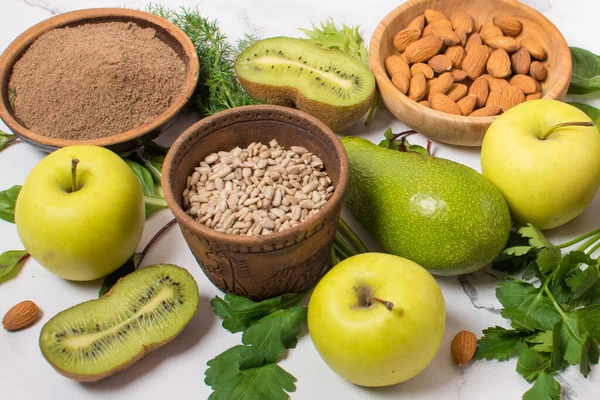 Grüne Ernährung Frisches Grünes Gemüse Spinat Superfoods Entgiftung Ernährung Oder — Stockfoto