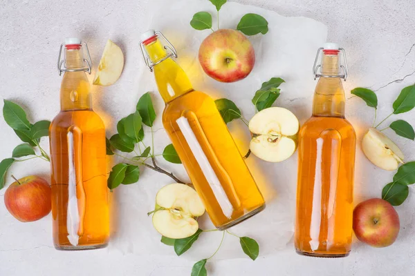 apple cider vinegar in a glass bottle