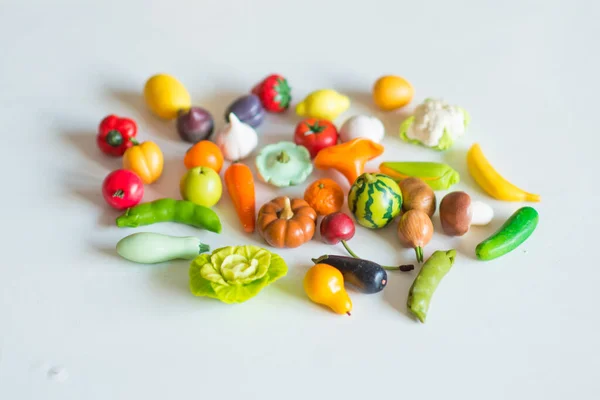 Polymer Vegetables Toy Vegetables Preschool Development Preschool Education Montessori Materials — Stock Photo, Image