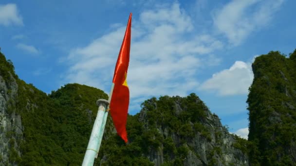 Bandeira oficial vietnamita acenando — Vídeo de Stock