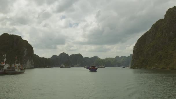 화창한 날에 물에 떠 있는 배 — 비디오