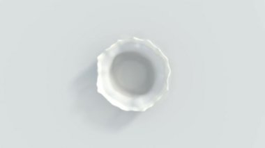 4k Yavaş hareket süt bırakarak ve güzel bir taç sıçrama şekillendirme sıçrama (üst görünümü)