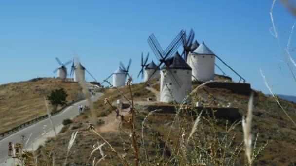 Castilla la Mancha yel değirmenleri — Stok video