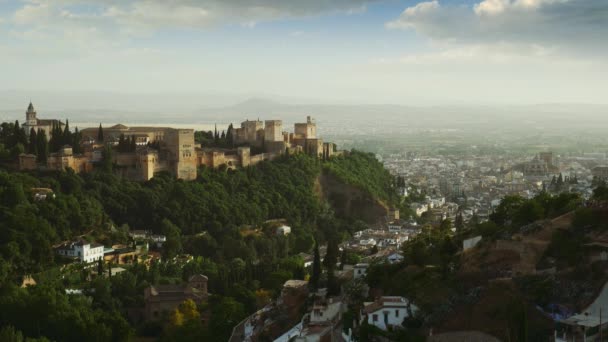 Krásný výhled na město Granada — Stock video