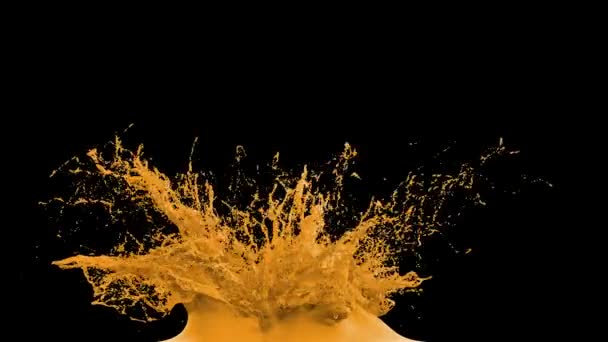 Oranje verf splash explosie — Stockvideo