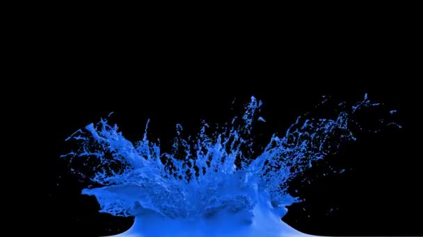 Explosión salpicadura pintura azul — Vídeos de Stock