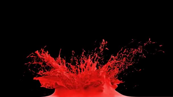 Tinta vermelha explosão respingo — Vídeo de Stock