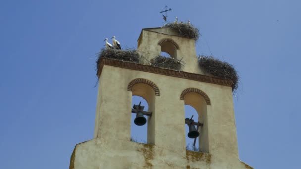 Pequeña iglesia hermosa en España — Vídeo de stock