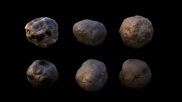 高详细旋转小行星 — 图库视频影像