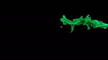 yeşil boya sıçrama yavaş hareket