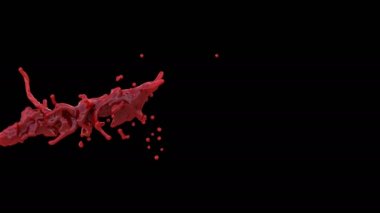 kırmızı boya sıçrama yavaş hareket