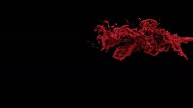 kırmızı boya sıçrama yavaş hareket