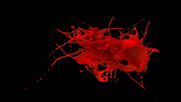 4k red bright paint splash — Stock Video