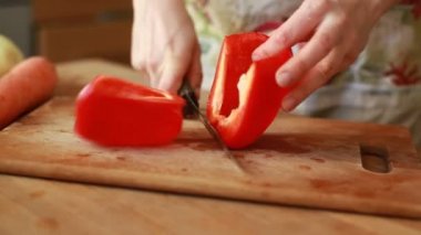 eller dilimleme tatlı Kırmızı biber