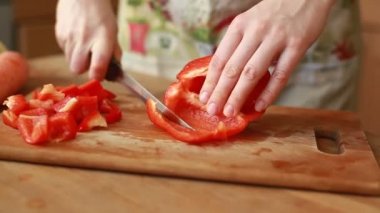 eller dilimleme tatlı Kırmızı biber