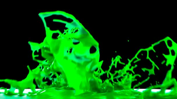 Pintura verde salpicadura — Vídeos de Stock