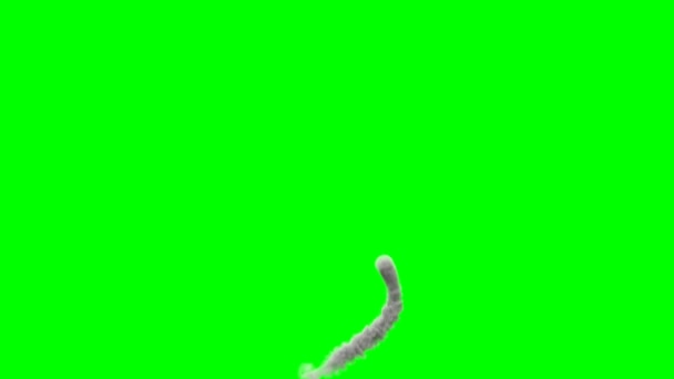 Foguete trilha fumaça na tela verde — Vídeo de Stock