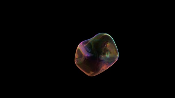 Soap bubble flying across black background — Stock Video