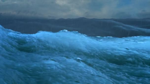 Big waves in an agitated ocean — Wideo stockowe