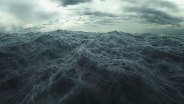 在暴风雨的海面大浪 — 图库视频影像