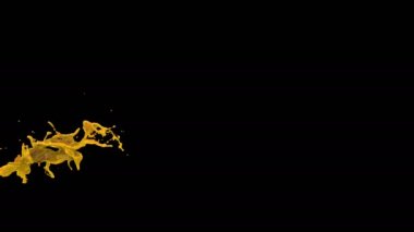 4 k sarı parlak boya sıçrama patlama