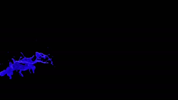 蓝色的油漆溅 — 图库视频影像