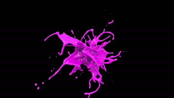 Bryzg farba jasny różowy wybuch — Wideo stockowe