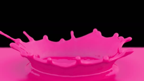 Salpicadura de pintura rosa — Vídeos de Stock