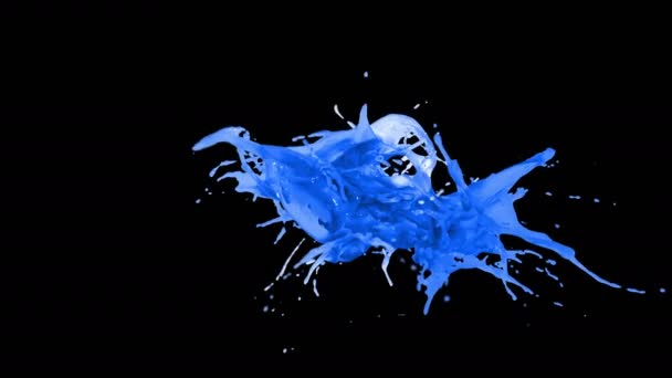 Blauwe verf splash — Stockvideo