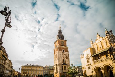 Krakow, Polonya - 28 Eylül 2015: Krakow en çok ziyaret edilen Polonya'da yabancı turistler ve Polonyalılar arasında bir şehirdir.
