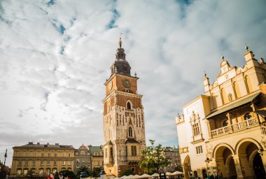Krakow, Polonya - 28 Eylül 2015: Krakow en çok ziyaret edilen Polonya'da yabancı turistler ve Polonyalılar arasında bir şehirdir.