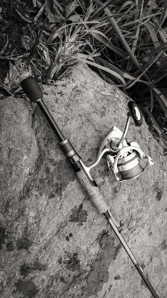 Pesca. La natura. Girando sul fiume. Pesca sportiva. Bellissima natura. Il concetto di riposo attivo in campagna . — Foto Stock