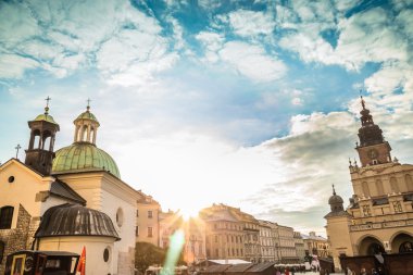 Krakow, Polonya - 28 Eylül 2015: Krakow en çok ziyaret edilen Polonya'da yabancı turistler ve Polonyalılar arasında bir şehirdir.