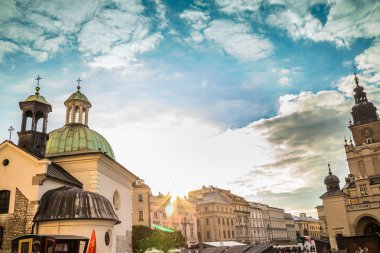 Krakow, Polonya - 28 Eylül 2015: Krakow en çok ziyaret edilen Polonya'da yabancı turistler ve Polonyalılar arasında bir şehirdir.