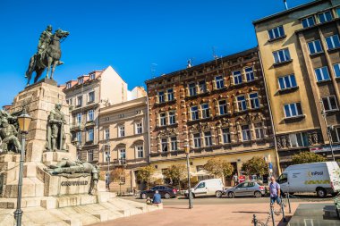 Krakow, Polonya - 28 Eylül 2015: Krakow en çok ziyaret edilen Polonya'da yabancı turistler ve Polonyalılar arasında bir şehirdir.