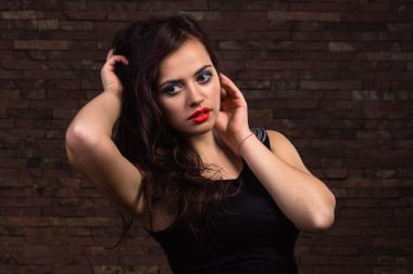 Moda güzellik makyaj. Makyaj glitter ile. Sanat makyaj, parlak makyaj.