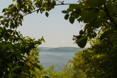 Güzel manzara. Nehir manzarası tepeden. doğa, nehir.