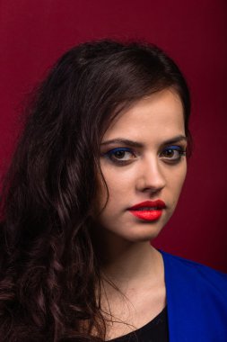 Moda güzellik makyaj. Makyaj glitter ile. Sanat makyaj, parlak makyaj.