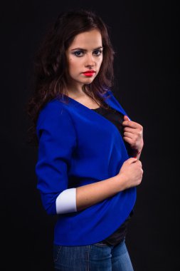 Moda güzellik makyaj. Makyaj glitter ile. Sanat makyaj, parlak makyaj.