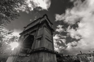 Roma - 13 Ocak: Roma forumdan bir bakış. Roma'da 13 Ocak 2016 yılında Roma, Italya'arch..