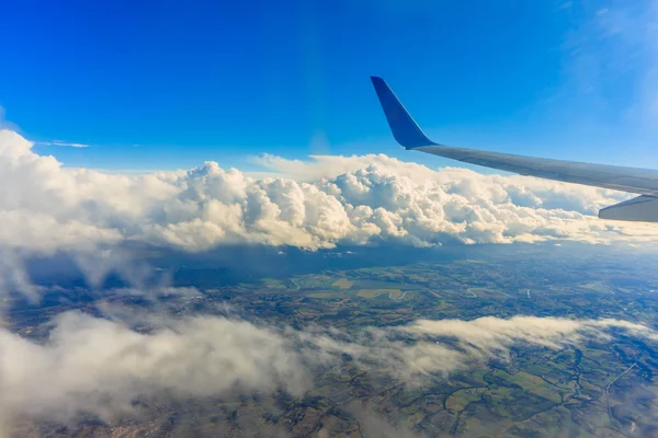 View from the airplane.View of the earth from an airplane — Stock Photo, Image