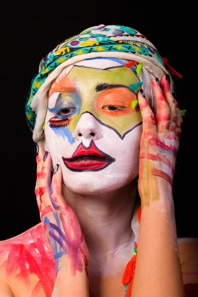 Creative, bright makeup.  An interesting image. — Stock Photo, Image