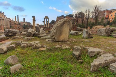 Roma - 6 Ocak: Kemerli ve kalıntıları Roma Forumu 6, 2016 yılında Roma, İtalya.