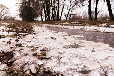 Kış yol ile güzel manzara