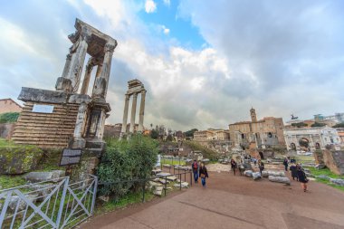 Roma - 6 Ocak: Kemerli ve kalıntıları Roma Forumu 6, 2016 yılında Roma, İtalya.