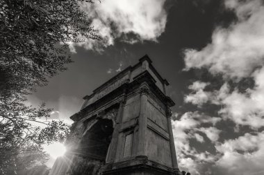 Roma - 13 Ocak: Roma forumdan bir bakış. Roma'da 13 Ocak 2016 yılında Roma, Italya'arch..